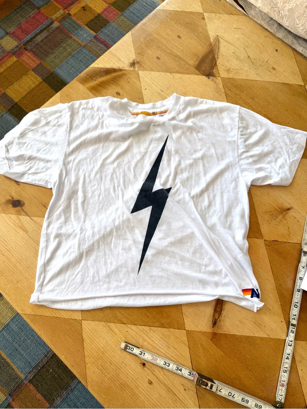 Aviator Nation Bolt Boyfriend Tee White Medium